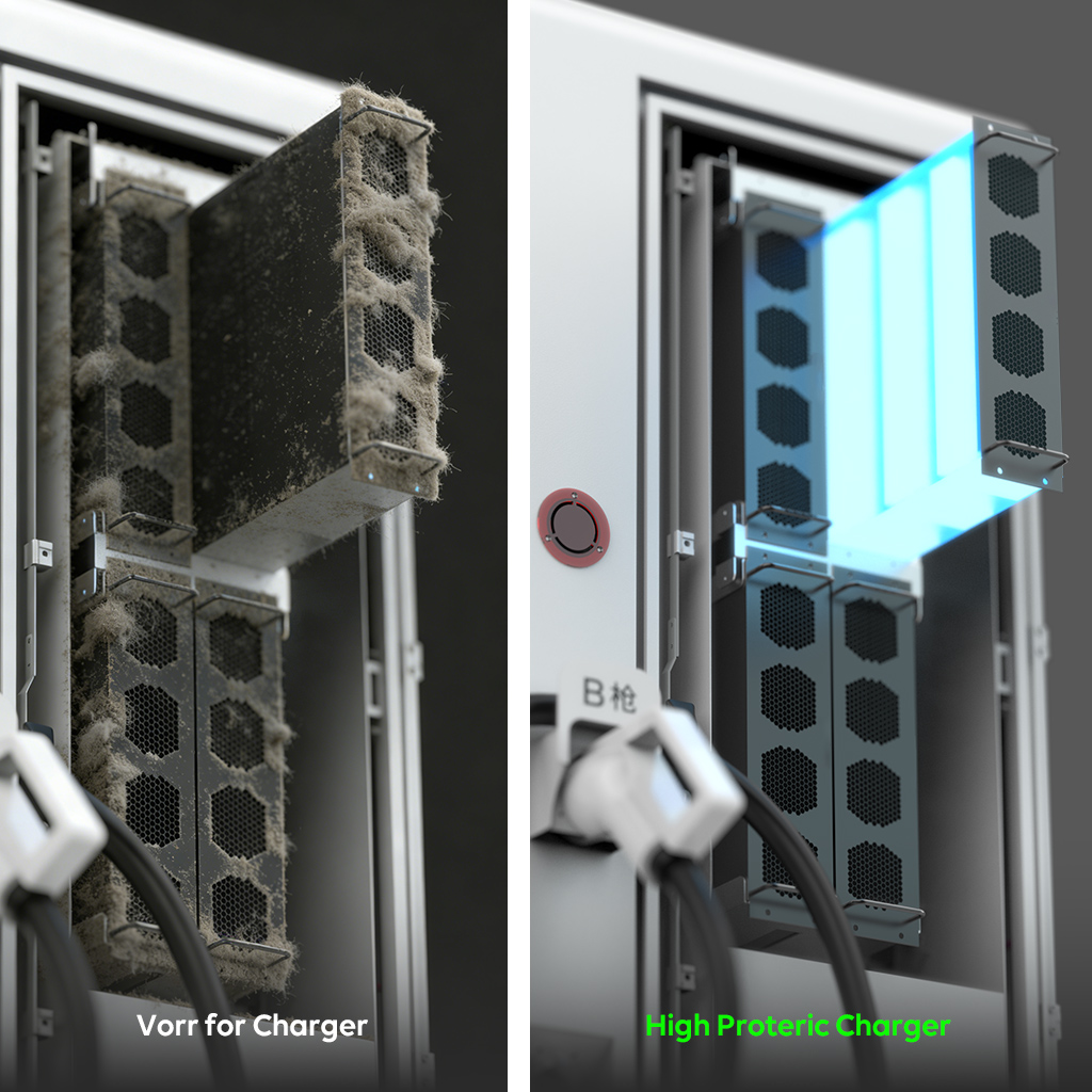 Dust-clogged vs Clean Charger